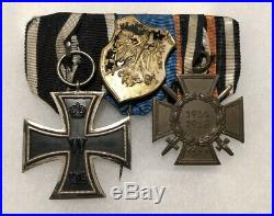 WW1 German Army Iron Cross Ek2 Hindenburg Service Medal Badge Ribbon Bar WW2
