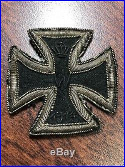 WW1 German CLOTH Iron Cross First Class EK1 1813 Prussia WWI Army Badge Medal