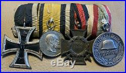 WW1 German Medal Bar Group EK2 Iron Cross Wurtenburg, Hungarian & Cross