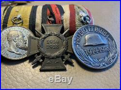WW1 German Medal Bar Group EK2 Iron Cross Wurtenburg, Hungarian & Cross