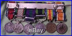 Ww1. & India Service Miniature Medal Group Of 6. Various Clasps To Ribbons