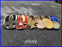 WW1 Imperial German Navy 6x Place Medal Bar Hanseatic Cross/ Iron Cross Mounted