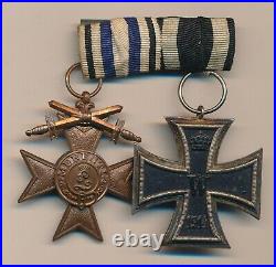 WW1 Imperial German pin cross 2 place medal WW2 Vet iron parade ribbon bar badge