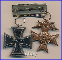 WW1 Imperial German pin cross 2 place medal WW2 Vet iron parade ribbon bar badge