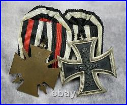WW1 Imperial German pin cross badge medal uniform WW2 Vet iron parade ribbon bar