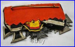 WW1 Imperial German pin cross badge medal uniform iron Reuss parade ribbon bar
