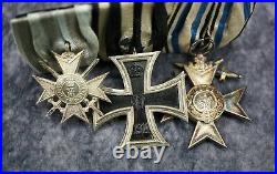 WW1 Imperial German pin iron cross badge medal uniform WW2 parade ribbon mount
