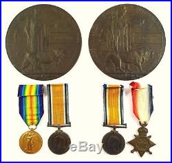 Ww1 Medals & Death Plaques -kia- Brothers- Gordon Highlanders & Royal Artillery