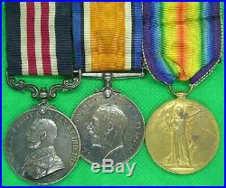 WW1 MILITARY MEDAL MM & PAIR, PTE KENT, 9th ROYAL FUSILIERS, FROM RICKMANSWORTH