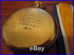 WW1 Medal Group + Harrington Colliery Silver Medal W Dixon Lowca + Pocketwatch