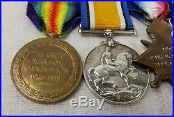WW1 Medal Set Awarded To 1546 Pte H. Brown Notts & Derby Regt
