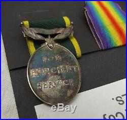 WW1 Medal Set Inc. Territorial Efficiency Medal Awarded To Reginald Ashton