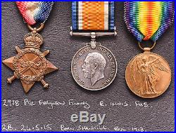 WW1 Medal Trio Ferguson Finney Inniskilling Fusiliers Shankill, Belfast