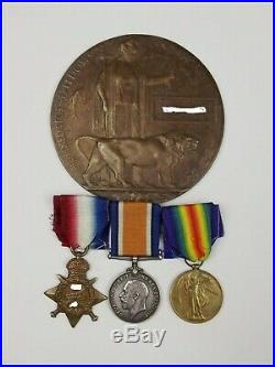WW1 Medal Trio & Memorial Plaque 5 July 1916 DETAILS TOMORROW NOTTS DERBYS