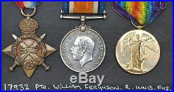 WW1 Medal Trio William Ferguson Inniskilling Fusiliers Royal Flying Corps