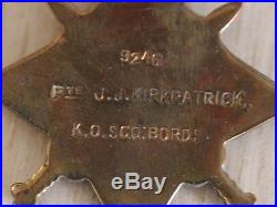 WW1 Medals Corporal James J Kirkpatrick Kings Own Scottish Borderers DCM