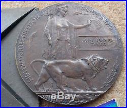 WW1 Medals and Memorial Plaque to a 10th Lincolnshire Regiment Casualty