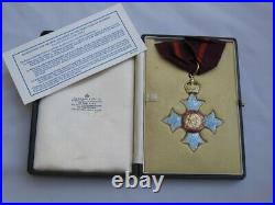 WW1 Military CBE Sterling Silver/Guilloche Medal with case Garrard of London