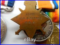 WW1 Military medal group of 6 COTTER. RGA, RA