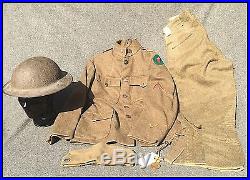 WW1 Named 87th Inf. Div. Uniform Group Helmet Jacket Trousers Medal NoRsv