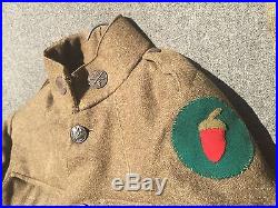 WW1 Named 87th Inf. Div. Uniform Group Helmet Jacket Trousers Medal NoRsv