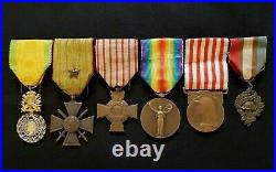 WW1 Original set French Military Medals War Cross 1914-1918 Inter-Allied Victory