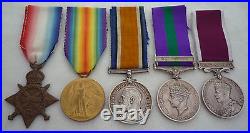 Ww1, Palestine, Army Long Service Group Of 5 Medals Gloucestershire Wiltshire