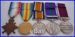 Ww1, Palestine, Army Long Service Group Of 5 Medals Gloucestershire Wiltshire