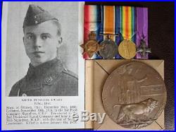 WW1 Royal Flying Corps Killed in Action Casualty Medal Group to Canadian Officer