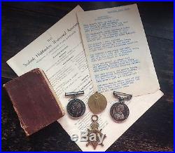 WW1 SEAFORTH HIGHLANDERS MEDALS, BIBLE & PAPERS for G. PRINGLE