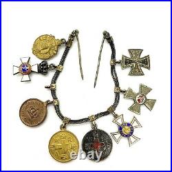 WW1 Set Of 8 German Enamel Silver Order-Medals. Mini