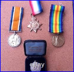 WW1 Trio + Football Medal Liverpool Regiment