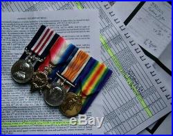 WW1 Trio & Military Medal bravery Gallipolli Somme W Brown 21st Bttn London Rgt