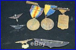 WW1 US AEF USAS Named Pilot Grouping Wings Medals Badges Capt JN Thorp Jr NJ