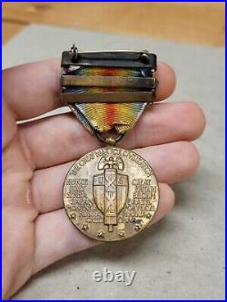 WW1 US Victory Medal 2 Bar Army Meuse Argonne & Defensive Sector RARE