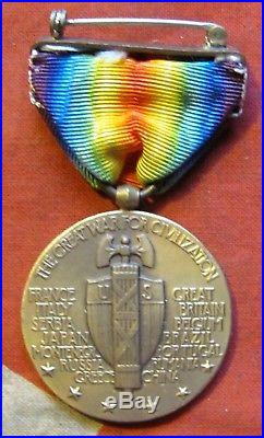 WW1 U. S. ARMY COMPANY C 46th REGIMENT 9th DIVISION VICTORY MEDAL GROUP AEF
