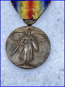 WW1 VICTORY MEDAL 3 CAMPAIGN BARS Vintage Military Memorabilia World War One