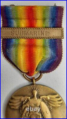 WW1 Victory Medal Submarine Clasp WWI Great War For Civilization World War 1