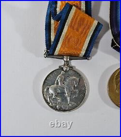 WW1 WAR ORIGINAL MEDALS WITH RIBBONS WAR, VICTORY 1914 1918 GNR J E Codling