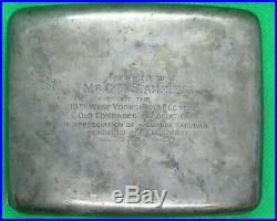 WW1 & WW2 10th WEST YORKSHIRE REGIMENT MEDAL GROUP WITH ENGRAVED CIGARETTE CASE