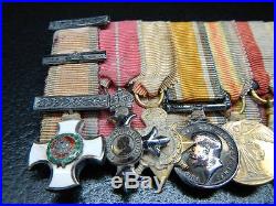WW1-WW2 12pl. Miniature Medals Bar, DSO withClasp, OBE, 2 War Medals, 5 Stars, Greek MM