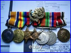 WW1 WW2 medal group Sgt J Gibbons Artists Rifles & Badge & Special Constabulary