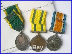 Ww1 X 3 Territorial War Medal + Territorial Efficiency Pte Wilts & Dorset Reg
