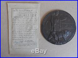 WW1 unique name Bronze Memorial Plaque, Military Medal winner with rare citation