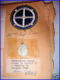 Ww2 106th Infantry Battle Of Bulge Vet Items-scrapbooks, Medals, Photos, Dogtags