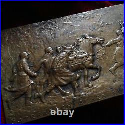 WW2 1931 Bronze Statue Medal Marschall Horse Warrior Austria Bundesheer Army Gun