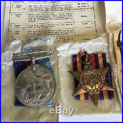 WW2 1939-45 Atlantic Africa Burma Star War Medal Pacific Clasp Boxed Whitting