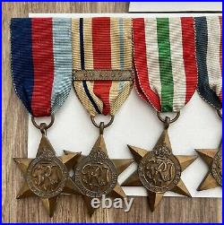 WW2 8th Army Africa Star Italy France & Germany Greek Medal Group 100% Original