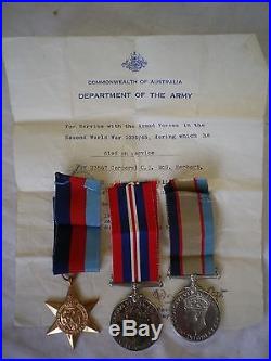 WW2 Australian casualty medal group. Killed Syria 1941. 2/2 Pioneer Bn