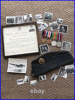 WW2 Bomber Command Commendation (Like MID) Medal Photo Side Cap Group Aircrew